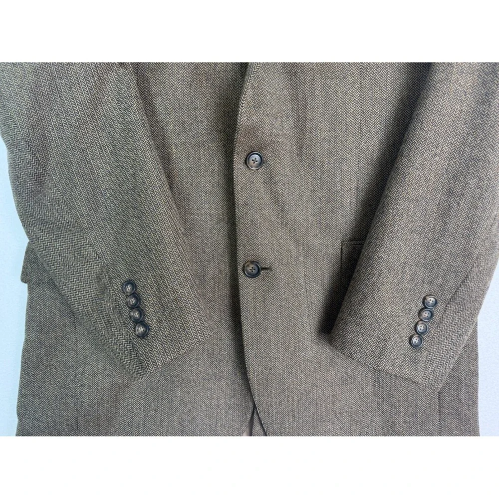 Jos. A Bank Brown‎ Tweed Blazer 40R Wool Herringbone Sport Coat Jacket Classic